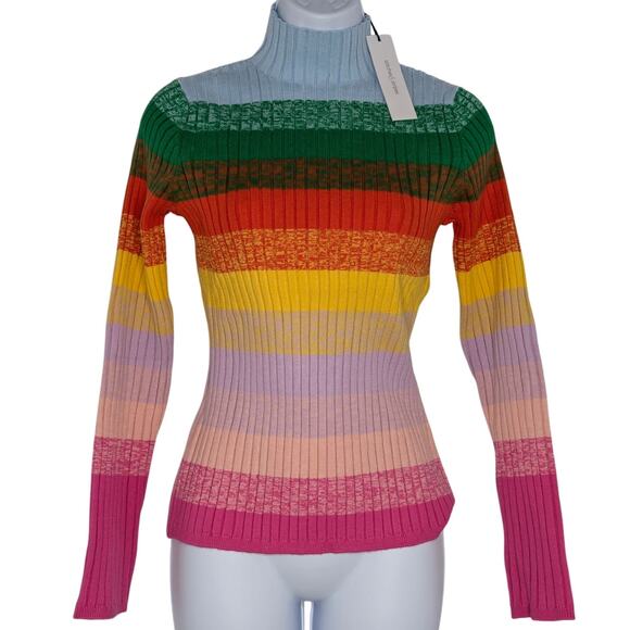Revolve Stitches + Stripes Rainbow Turtleneck Sweater - Picture 1 of 10